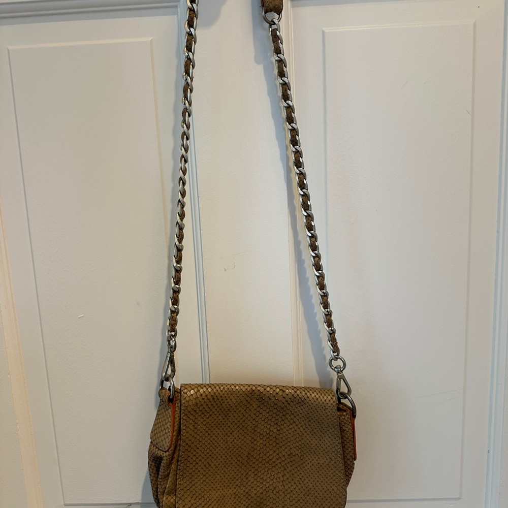 Marc Cain Tan Crossbody Bag with Suede Finish